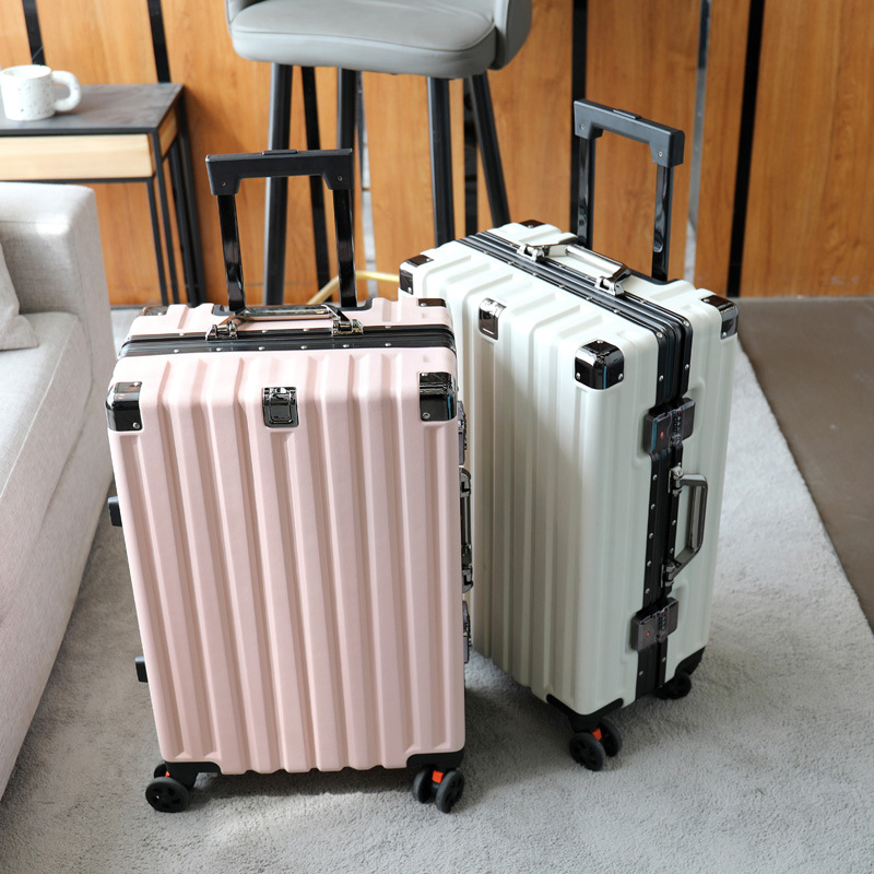 一件代发浅色异形框拉杆箱学生密码箱26寸大容量拉杆箱学生皮箱