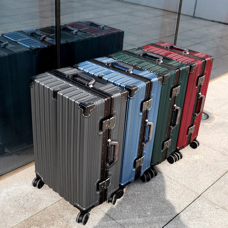 一件代发铝框直角铝框拉杆箱韩版旅行箱学生密码箱24大容量万向轮